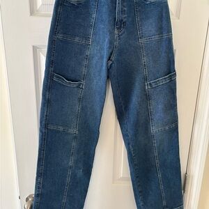 Blue Denim Cargo Jeans